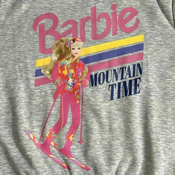 NWT Barbie Mountain Time Medium Gray Sweatshirt - Picture 3 of 4